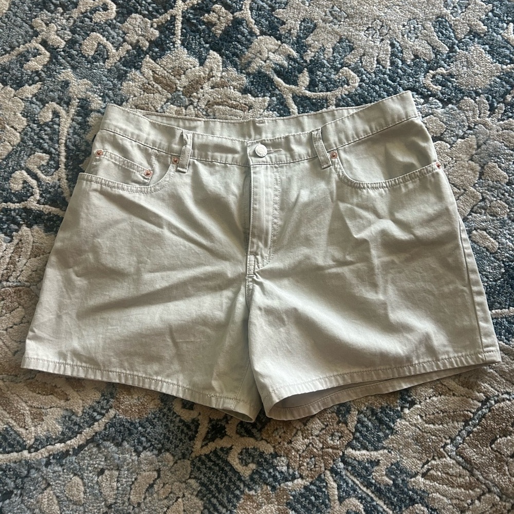 Ralph Lauren Blue Label Cream Jean Shorts Classic Style